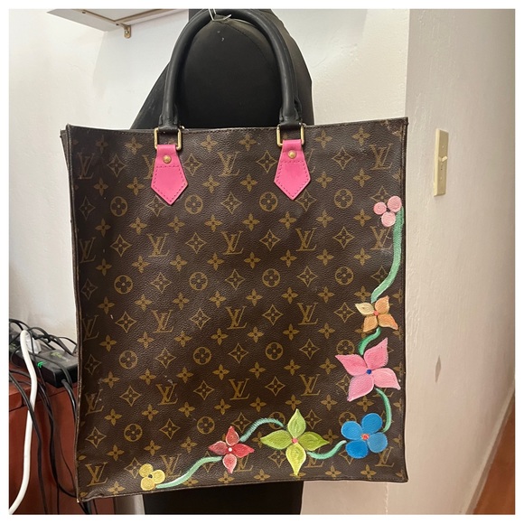 Louis Vuitton Handbags - Authentic Louis Vuitton Sac Plat Monogram Brown Leather Women Tote Bag